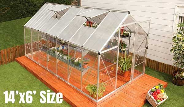 Stort Palram växthuspaket 14 fot långt