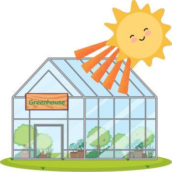 Växthus på söderläge för optimal solexponering